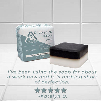 Customer review of almond upcycled coffee soap