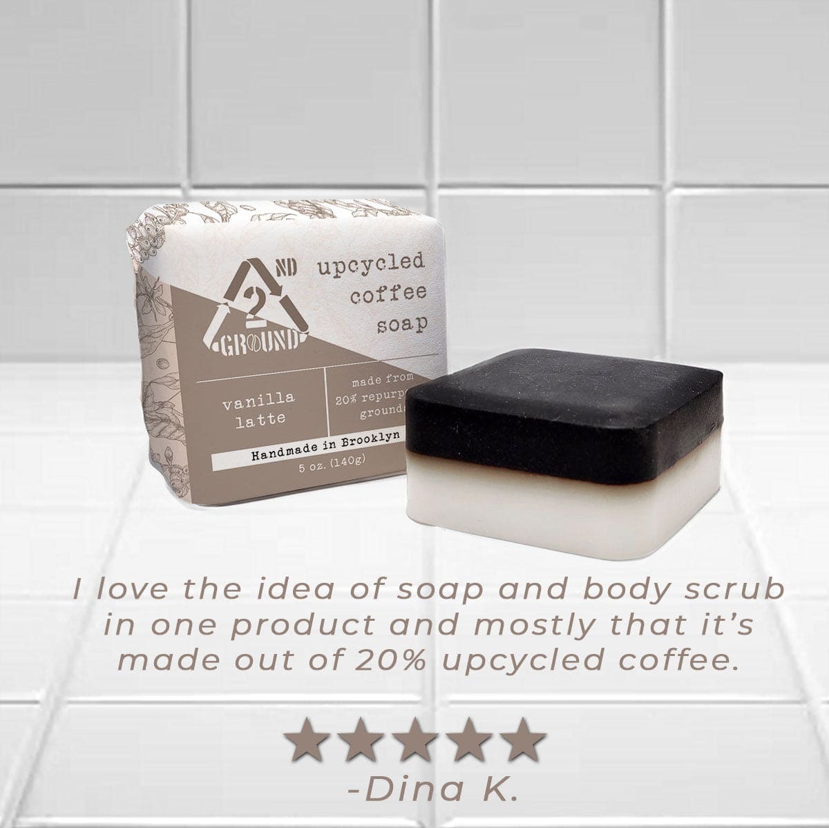 Customer review of vanilla latte upcycled coffee soap