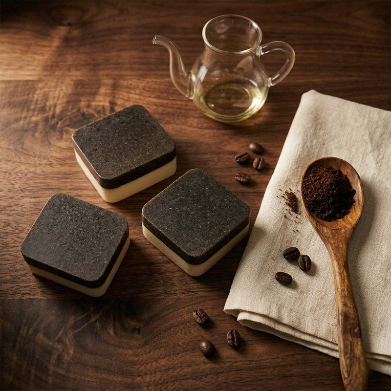 upcycled espresso grounds used in 2nd Ground skincare soap bar