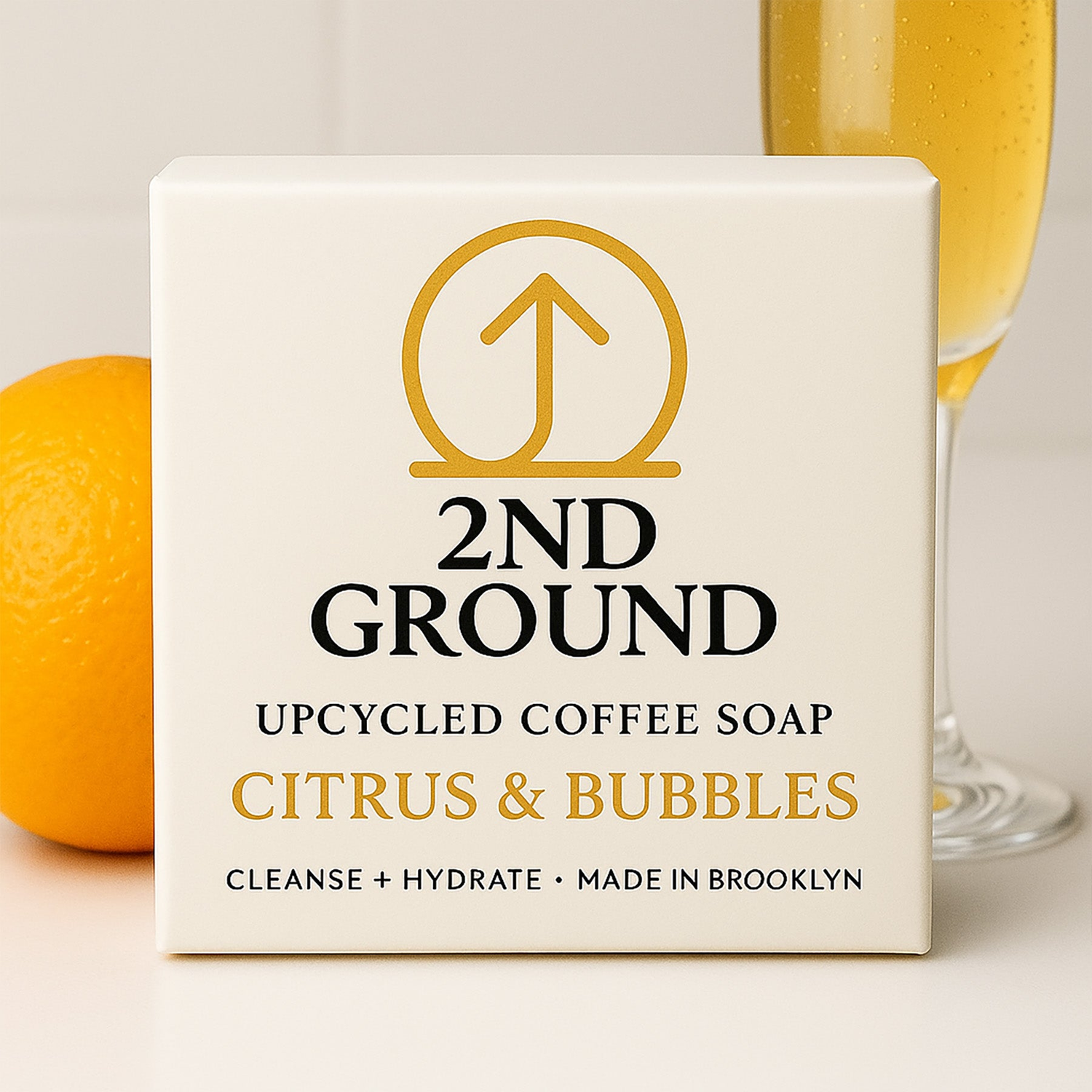 upcycled coffee soap in use