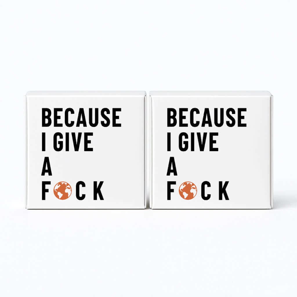 Two white boxes with black text and red graphic on a white background