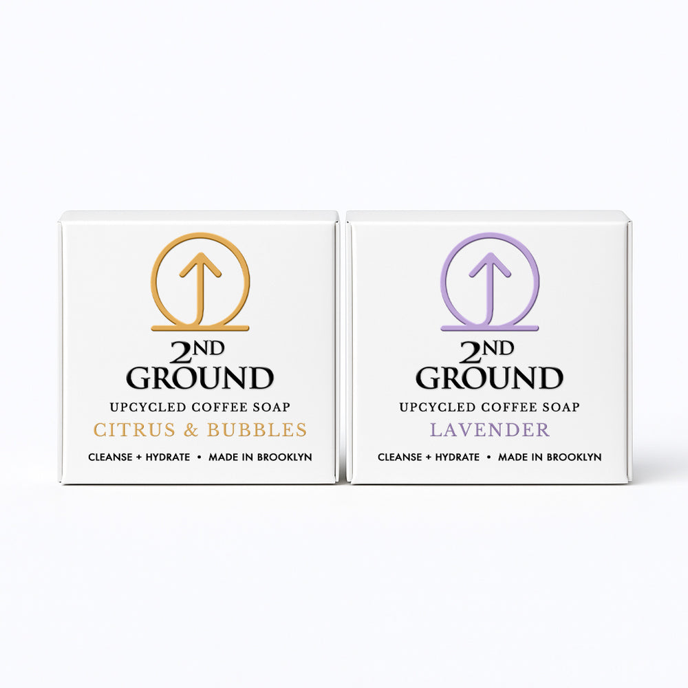 2nd Ground Lavender and Citrus & Bubbles coffee soap boxes
