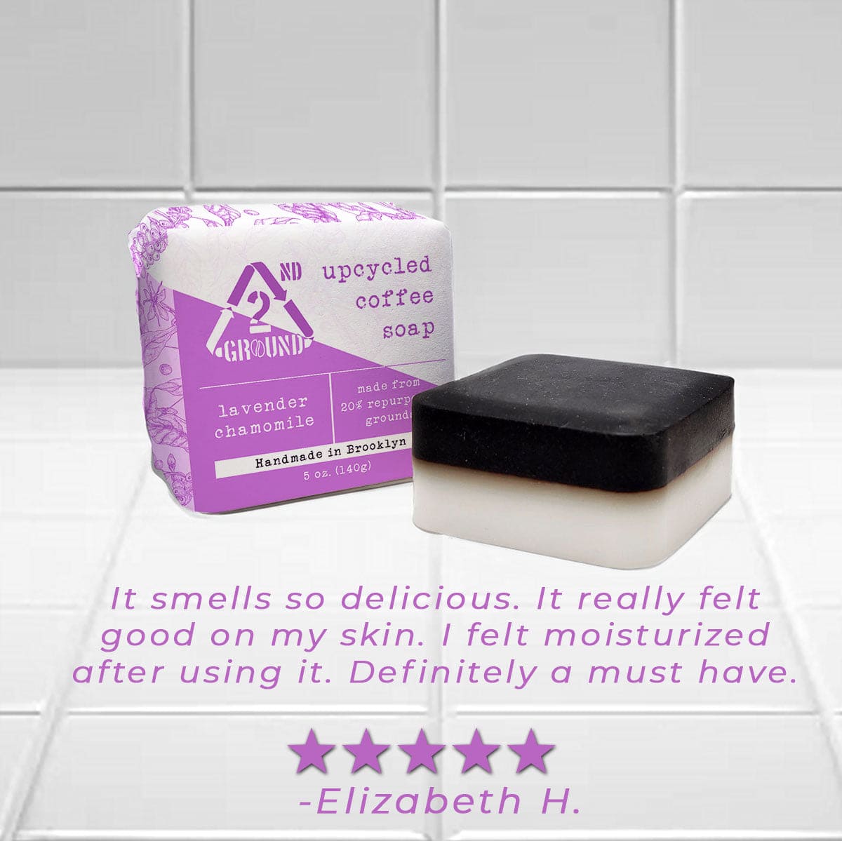 Customer review of lavender upcycled coffee soap